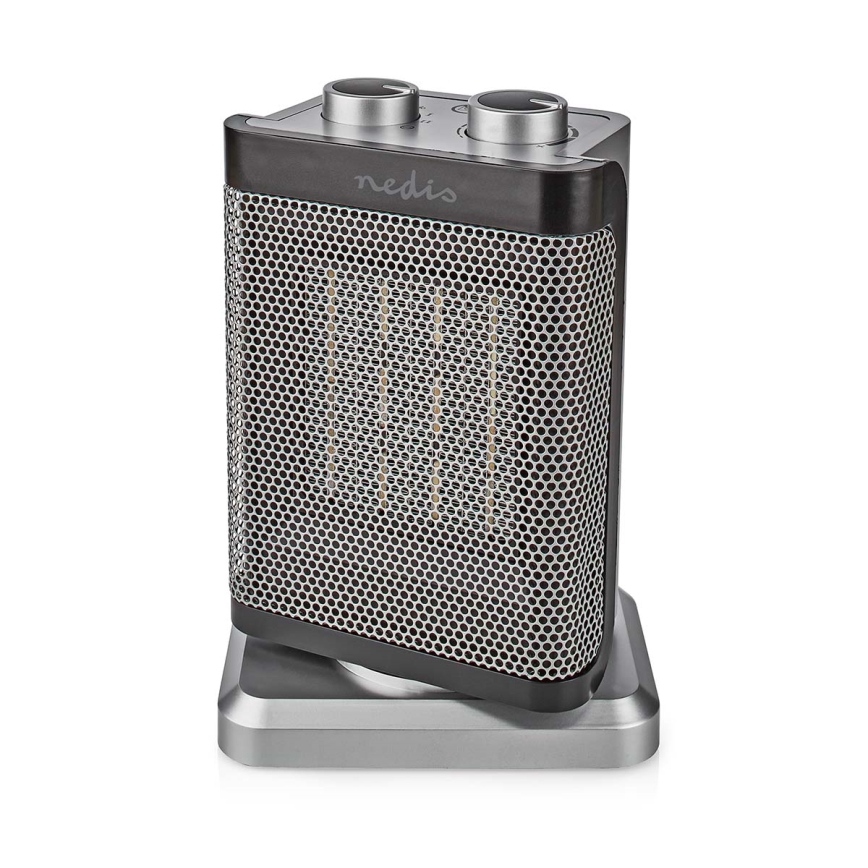 Ventilator med keramisk varmeelement 1000/1500W/230V sølvfarvet
