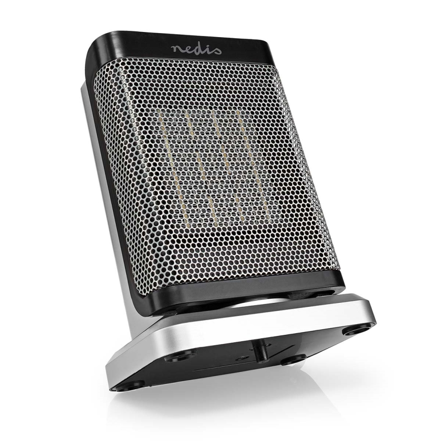Ventilator med keramisk varmeelement 1000/1500W/230V sølvfarvet