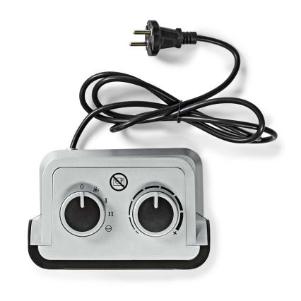 Ventilator med keramisk varmeelement 1000/1500W/230V sølvfarvet