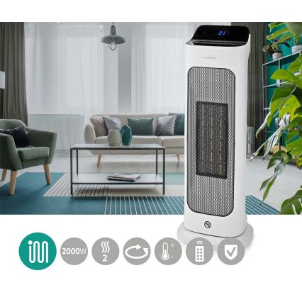 Ventilator med keramisk varmelegeme 1400/2000W/230V + fjernbetjening