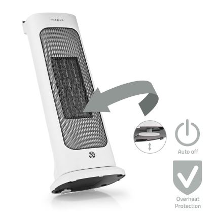 Ventilator med keramisk varmelegeme 1400/2000W/230V + fjernbetjening