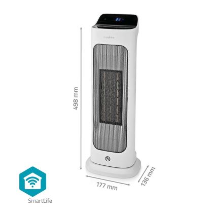 Ventilator med keramisk varmeelement Smartlife 400/2000W/230V Wi-Fi Tuya + fjernbetjening