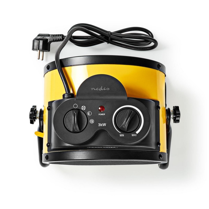 Ventilator med varmeelement 1500-3000W/230V IP24