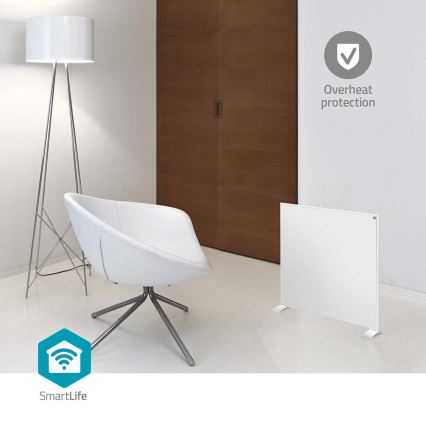 Infrarødt varmepanel 350W/230V 59,8x62 cm IP44 Wi‑Fi Tuya + fjernbetjening