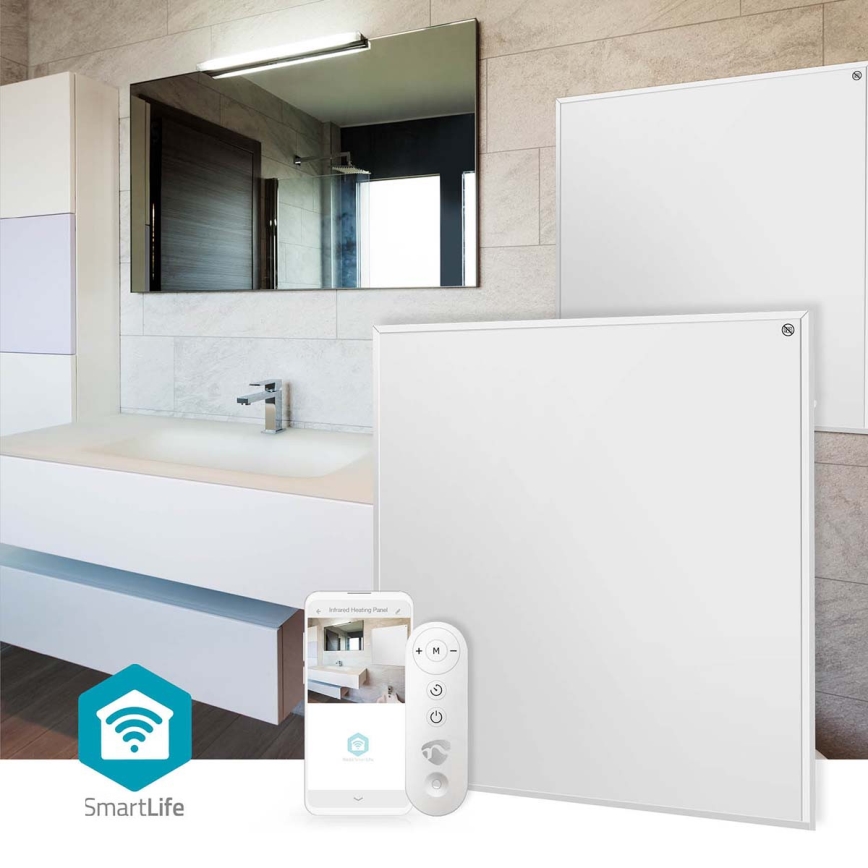 Infrarødt varmepanel 350W/230V 59,8x62 cm IP44 Wi‑Fi Tuya + fjernbetjening