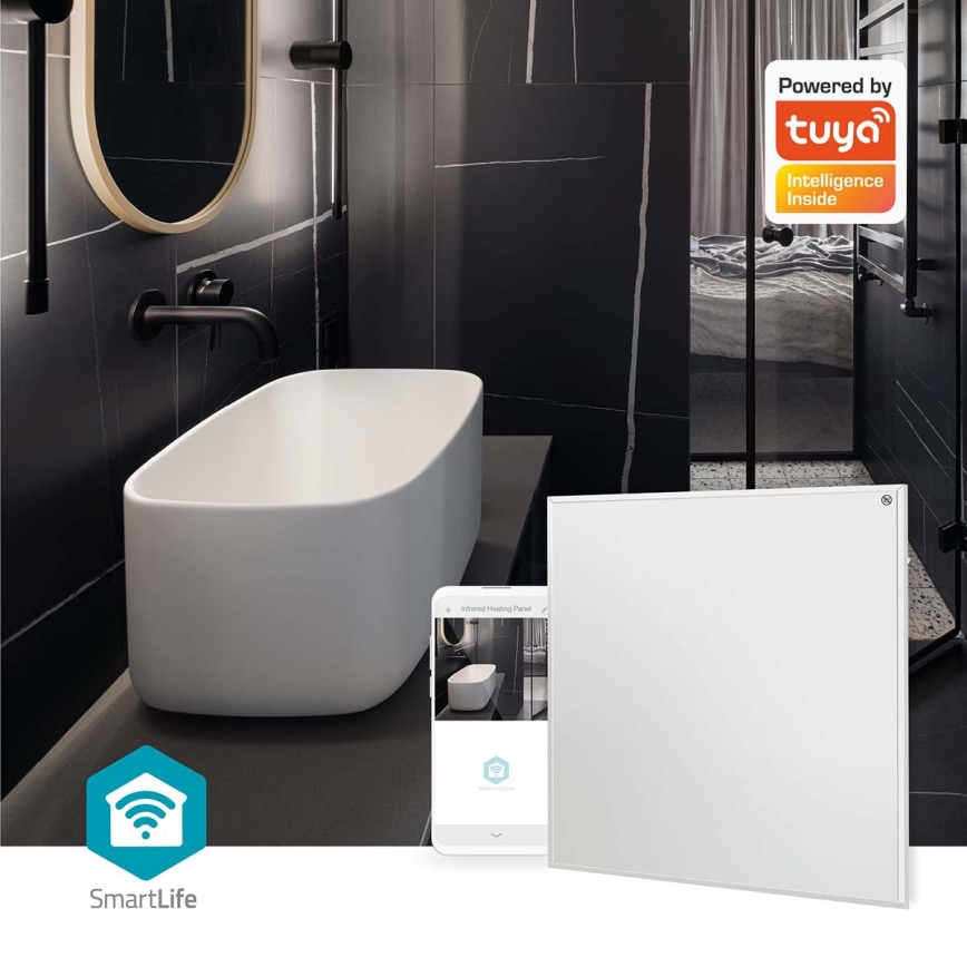 Infrarødt varmepanel 350W/230V 59,8x62 cm IP44 Wi‑Fi Tuya + fjernbetjening