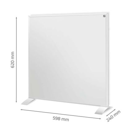 Infrarødt varmepanel 350W/230V 59,8x62 cm IP44 Wi‑Fi Tuya + fjernbetjening