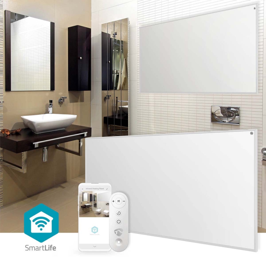 Infrarødt varmepanel 700 W/230 V, 120 x 62 cm, IP44, Tuya Wi‑Fi + fjernbetjening