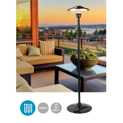 Infrarød terrassevarmer 200 cm 1500W/230V IP34
