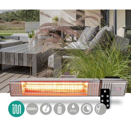 Udendørs varmeelement /2000W/230V IP65 + fjernbetjening