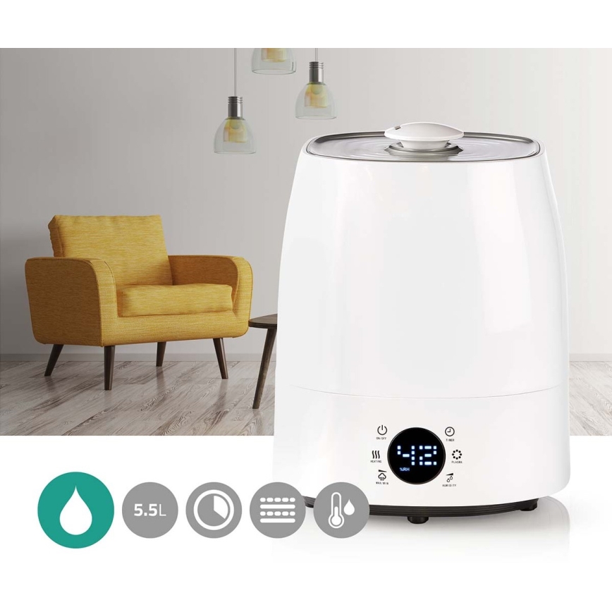 Luftfugter med LED-lys display 5,5 l 110W/230V