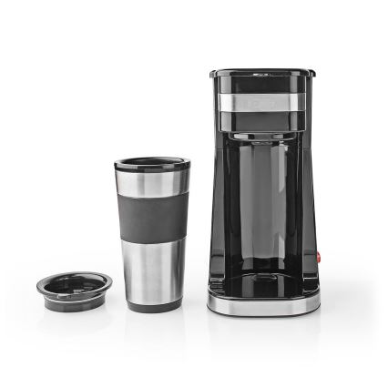 Kaffemaskine til 1 kop 0,4 l med travel krus
