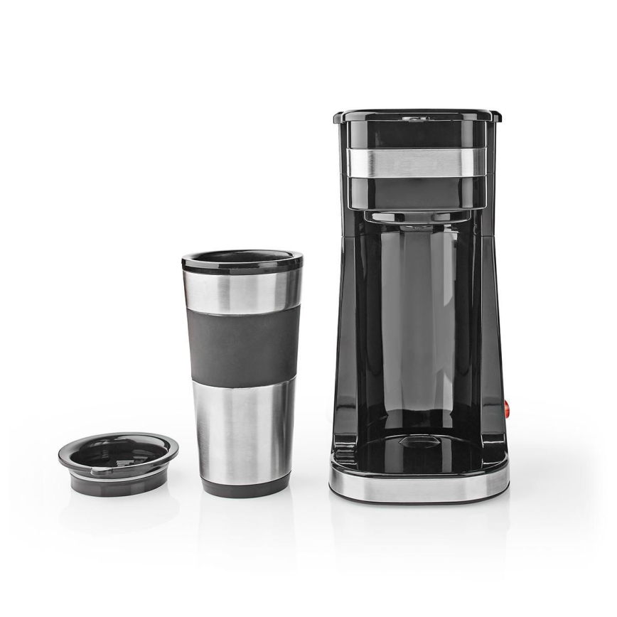 Kaffemaskine til 1 kop 0,4 l med travel krus