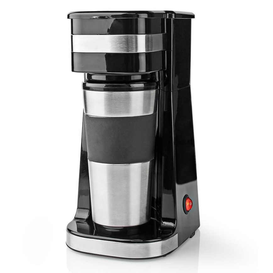 Kaffemaskine til 1 kop 0,4 l med travel krus