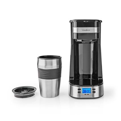 Kaffemaskine til én kop (0,4 l) med timer og termokrus