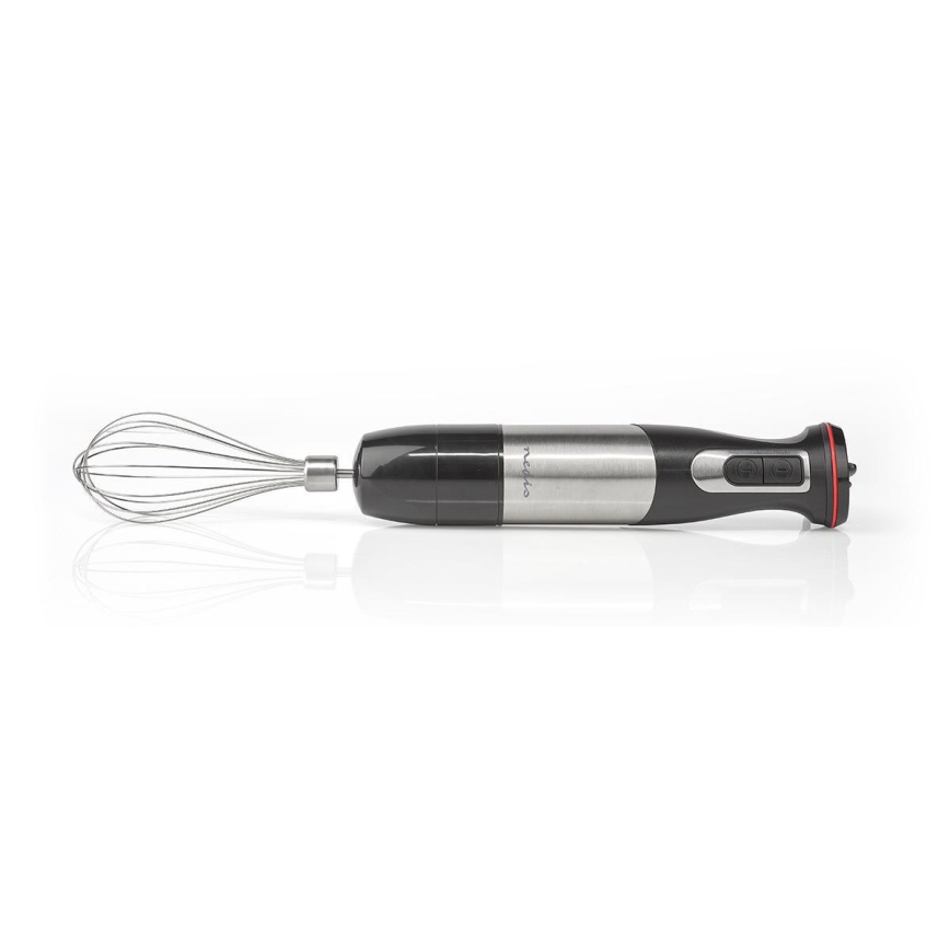 Nedis - Stavblender 4-i-1 800W/230V rustfrit stål