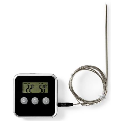 Stegetermometer med display og timer 0-250 °C 1xAAA