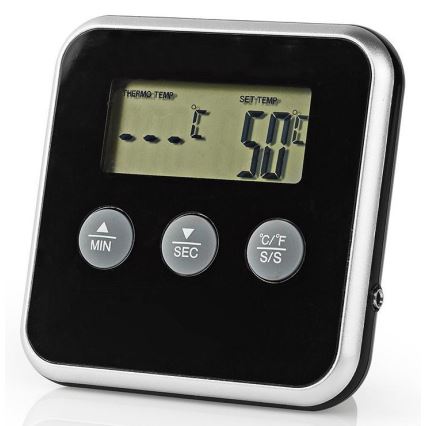 Stegetermometer med display og timer 0-250 °C 1xAAA