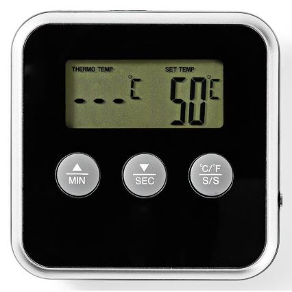 Stegetermometer med display og timer 0-250 °C 1xAAA