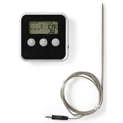 Stegetermometer med display og timer 0-250 °C 1xAAA