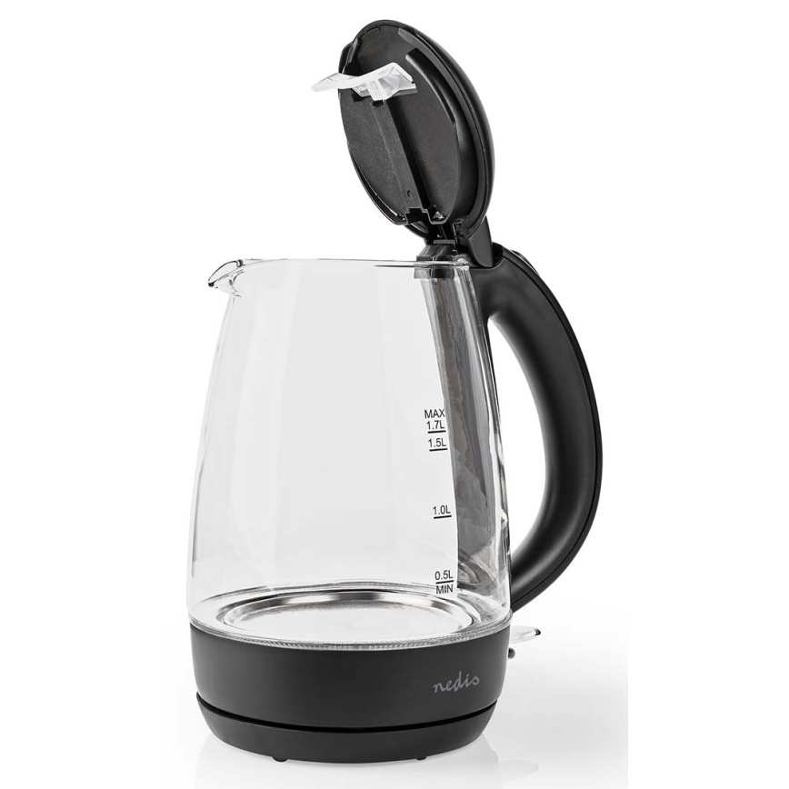 Elkedel med LED-lys 1,7 l 2200W/230V sort