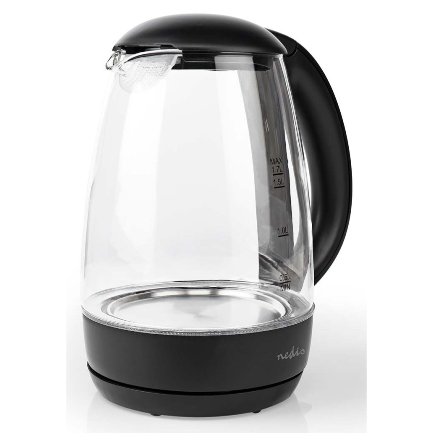 Elkedel med LED-lys 1,7 l 2200W/230V sort