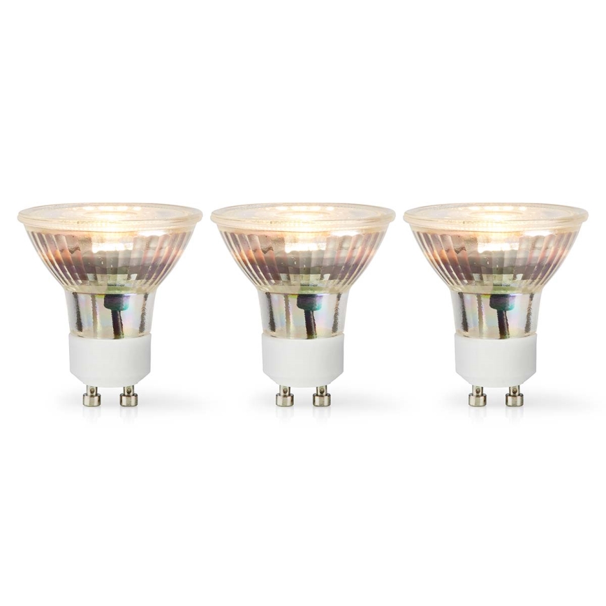 Sæt med 3 LED-pærer GU10, 4,5 W, 230 V, 2700 K