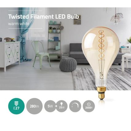 Dæmpbar LED-pære FILAMENT A160 E27/5W/230V 2000K