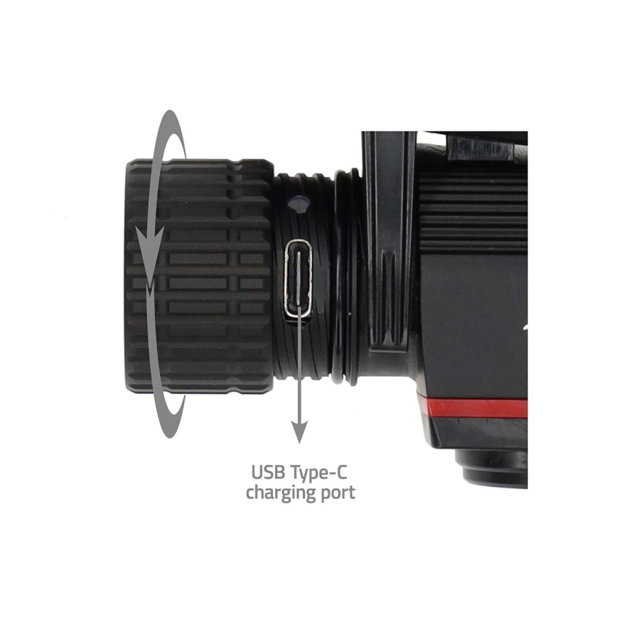 LED Dæmpbar genopladelig aluminiumpandelampe LED/10W/5V 2200 mAh IPX8 sort