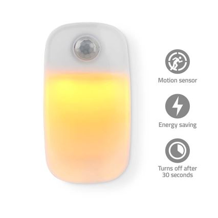 LED Vågelampe m. bevægelses- og skumringssensor LED/0,55W/230V hvid