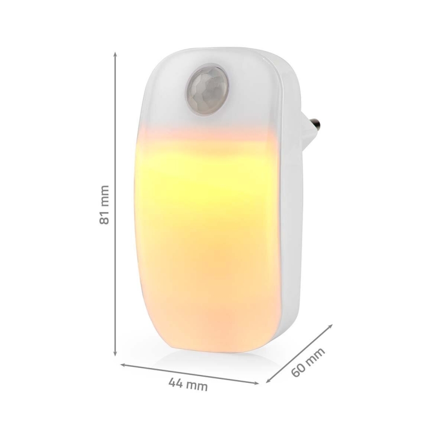 LED Vågelampe m. bevægelses- og skumringssensor LED/0,55W/230V hvid