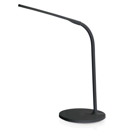 LED Dæmpbar touch-funktion flexible bordlampe med 15W trådløs opladning Qi LED/5,5W/230V 2700-6500K sort