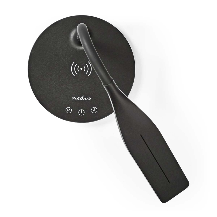 LED Dæmpbar touch-funktion flexible bordlampe med 15W trådløs opladning Qi LED/5,5W/230V 2700-6500K sort