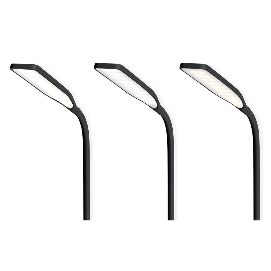 LED Dæmpbar touch-funktion flexible bordlampe med 15W trådløs opladning Qi LED/5,5W/230V 2700-6500K sort