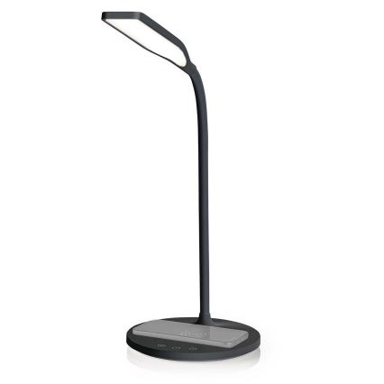 LED Dæmpbar touch-funktion flexible bordlampe med 15W trådløs opladning Qi LED/5,5W/230V 2700-6500K sort