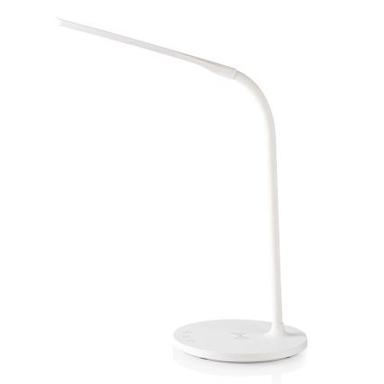 LED Dæmpbar touch-funktion flexible bordlampe med 15W trådløs opladning Qi LED/5,5W/230V 2700-6500K hvid