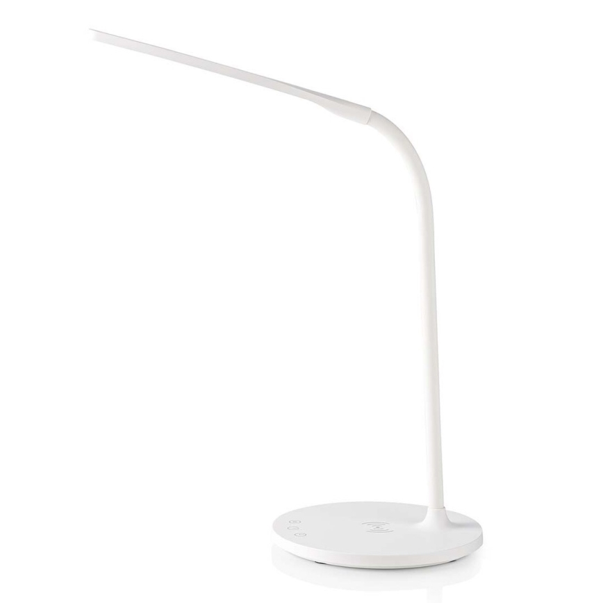 LED Dæmpbar touch-funktion flexible bordlampe med 15W trådløs opladning Qi LED/5,5W/230V 2700-6500K hvid