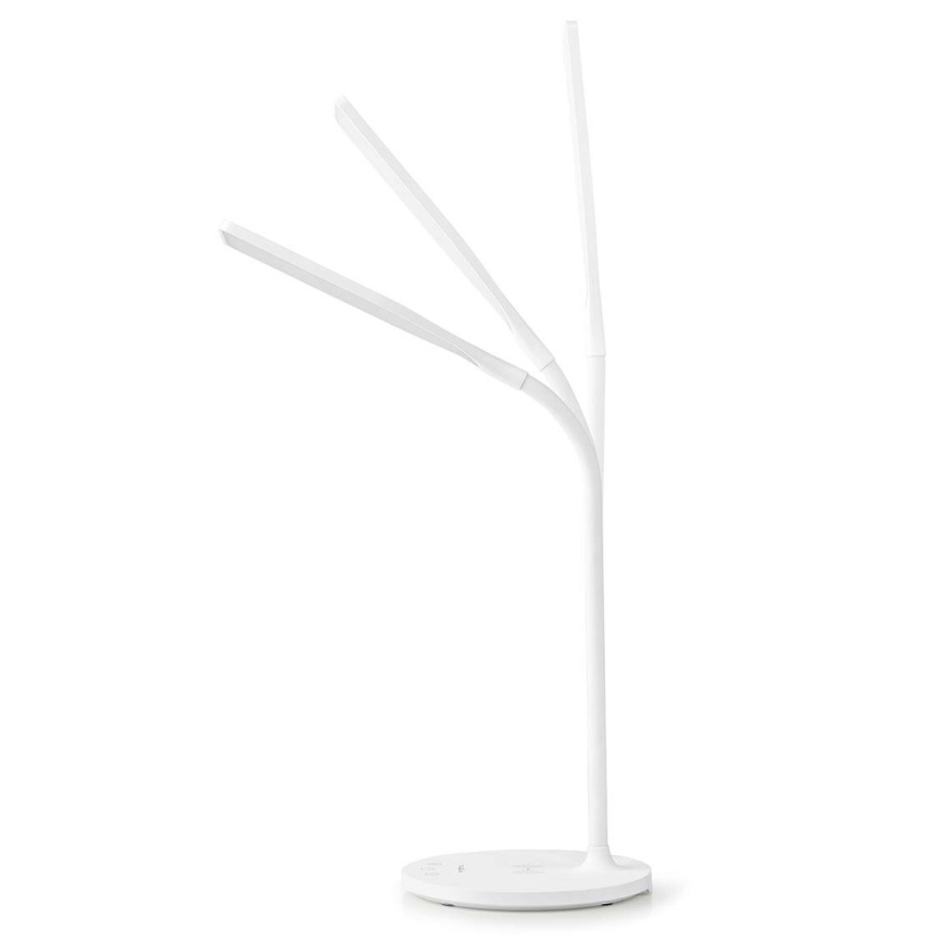 LED Dæmpbar touch-funktion flexible bordlampe med 15W trådløs opladning Qi LED/5,5W/230V 2700-6500K hvid