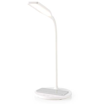 LED Dæmpbar touch-funktion flexible bordlampe med 15W trådløs opladning Qi LED/5,5W/230V 2700-6500K hvid
