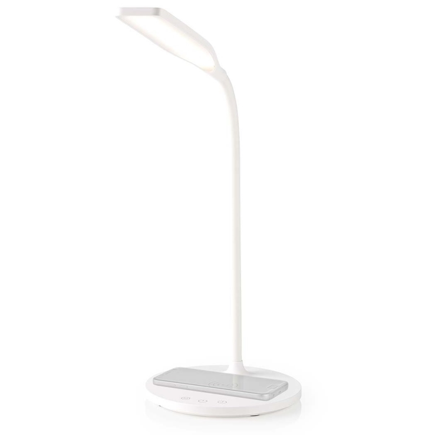 LED Dæmpbar touch-funktion flexible bordlampe med 15W trådløs opladning Qi LED/5,5W/230V 2700-6500K hvid