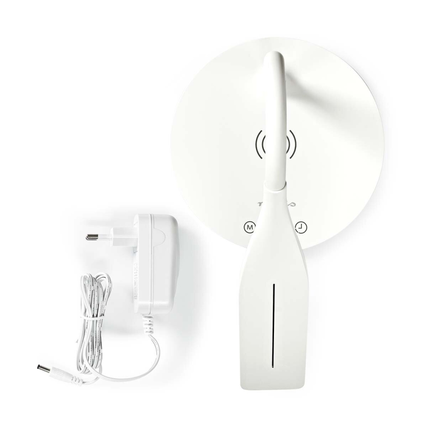 LED Dæmpbar touch-funktion flexible bordlampe med 15W trådløs opladning Qi LED/5,5W/230V 2700-6500K hvid