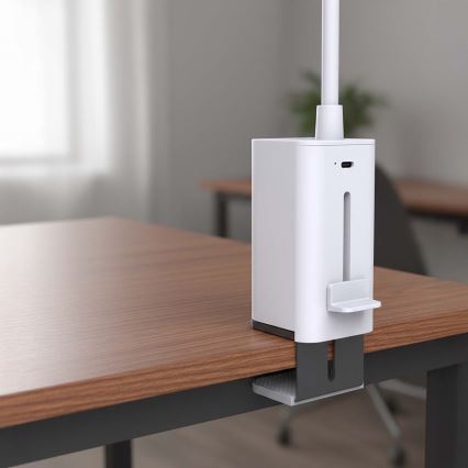 LED dæmpbar genopladelig berøringsbetjent fleksibel bordlampe med klemme LED/5W/1200 mAh hvid