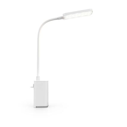 LED dæmpbar genopladelig berøringsbetjent fleksibel bordlampe med klemme LED/5W/1200 mAh hvid