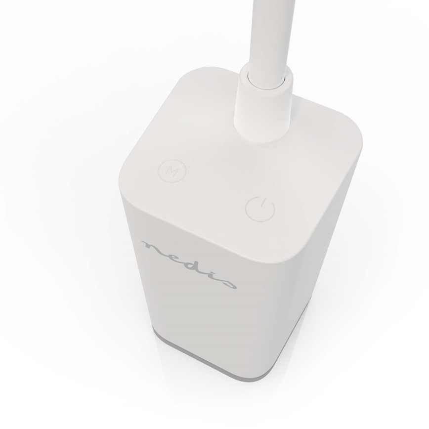 LED dæmpbar genopladelig berøringsbetjent fleksibel bordlampe med klemme LED/5W/1200 mAh hvid