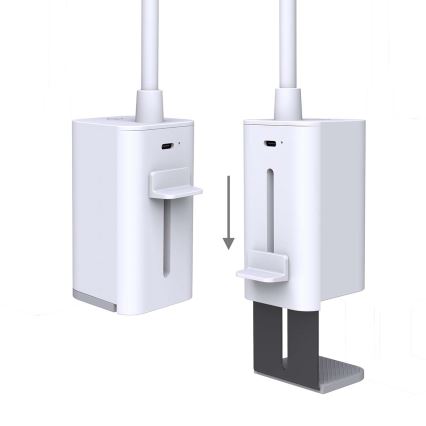 LED dæmpbar genopladelig berøringsbetjent fleksibel bordlampe med klemme LED/5W/1200 mAh hvid