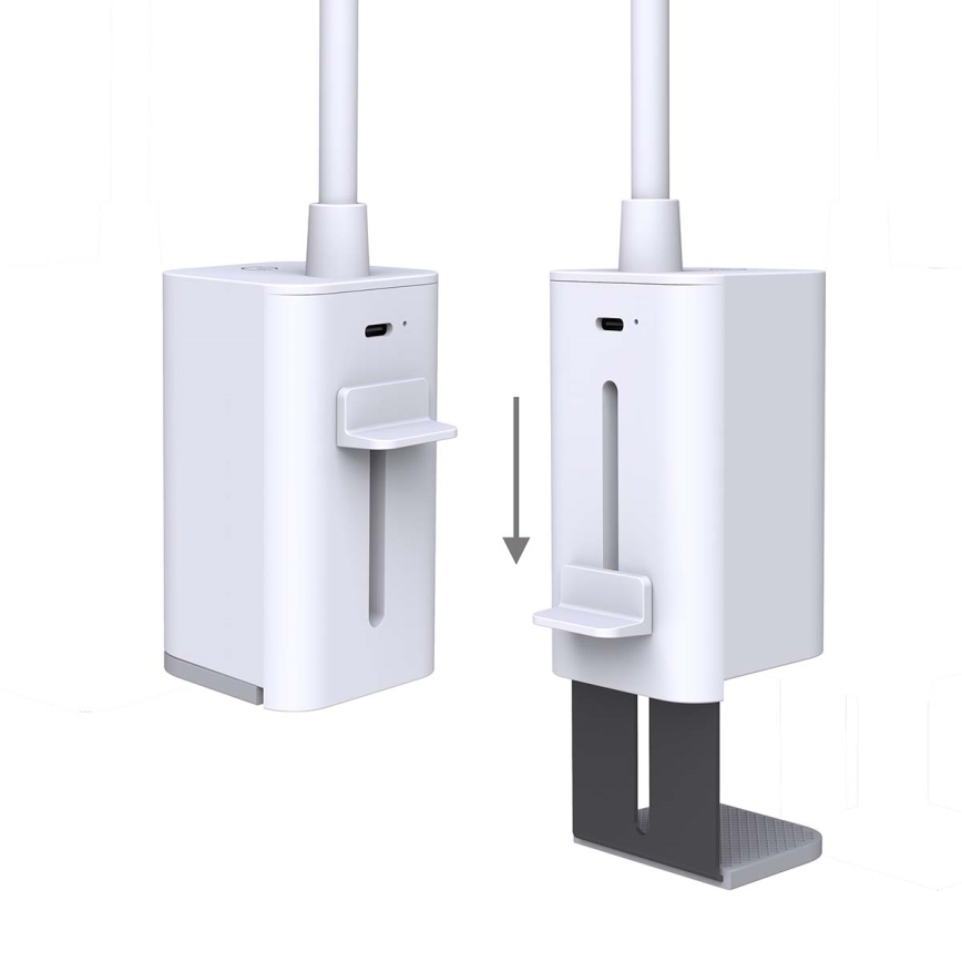 LED dæmpbar genopladelig berøringsbetjent fleksibel bordlampe med klemme LED/5W/1200 mAh hvid