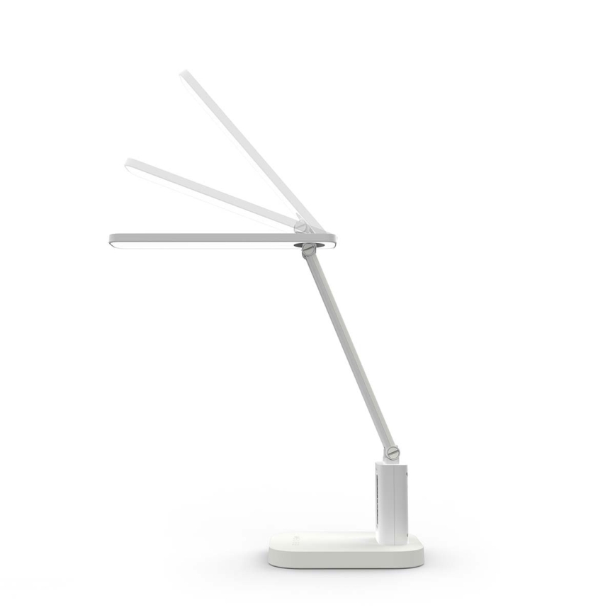 LED-dæmpbar genopladelig berøringsbetjent skrivebordslampe med display LED/7,5W/1200 mAh 3000/4000/5700K CRI 90 hvid