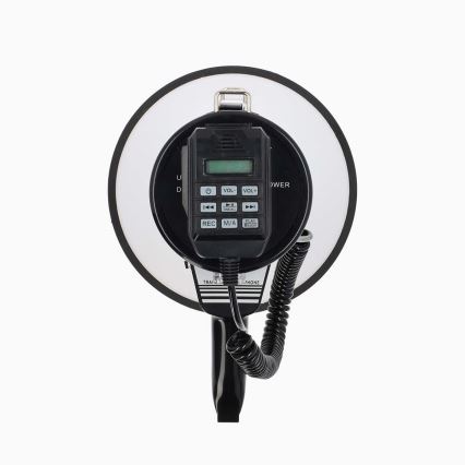 Megafon med ekstern mikrofon USB 25W/8xC hvid/sort