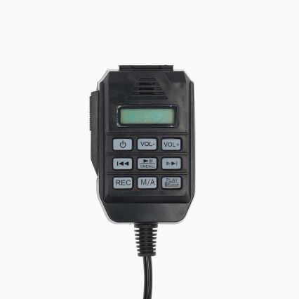 Megafon med ekstern mikrofon USB 25W/8xC hvid/sort