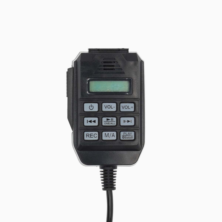 Megafon med ekstern mikrofon USB 25W/8xC hvid/sort